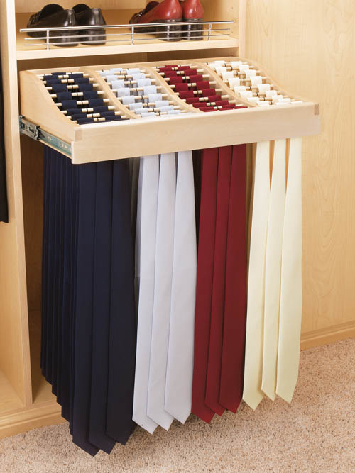 Tie Organizer Wood Pullout for Closet