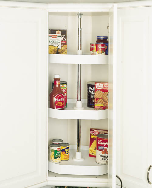 D-Shape RAS Polymer 3 Shelf Corner Lazy Susans